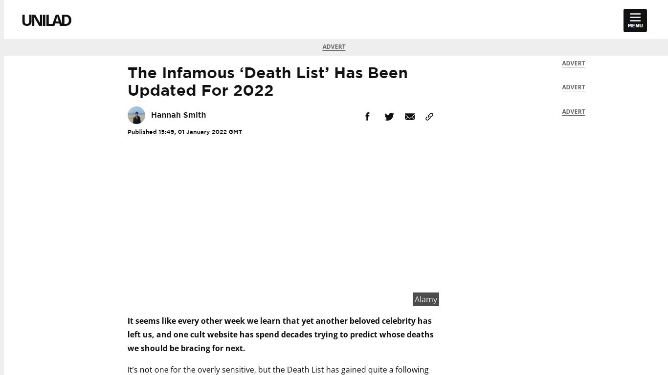 The Infamous ‘Death List’ Has Been Updated For 2022 - UNILAD