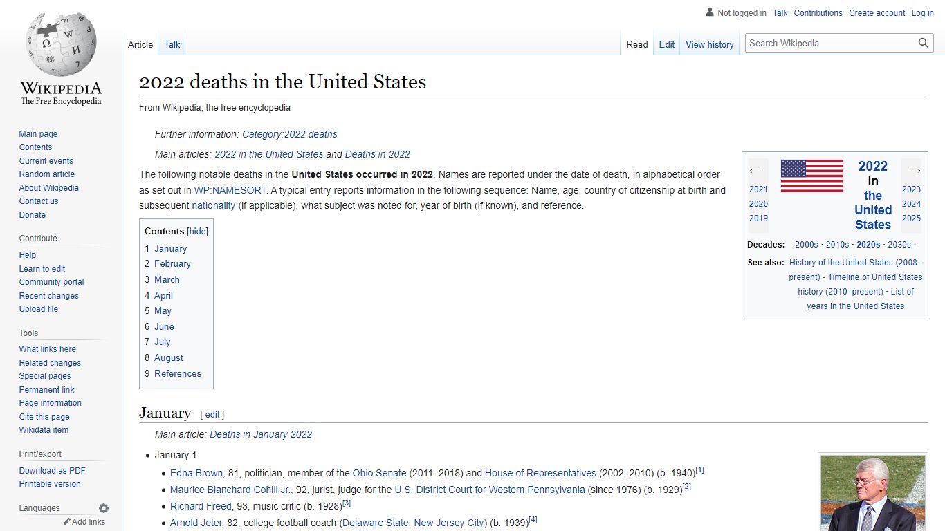 2022 deaths in the United States - Wikipedia